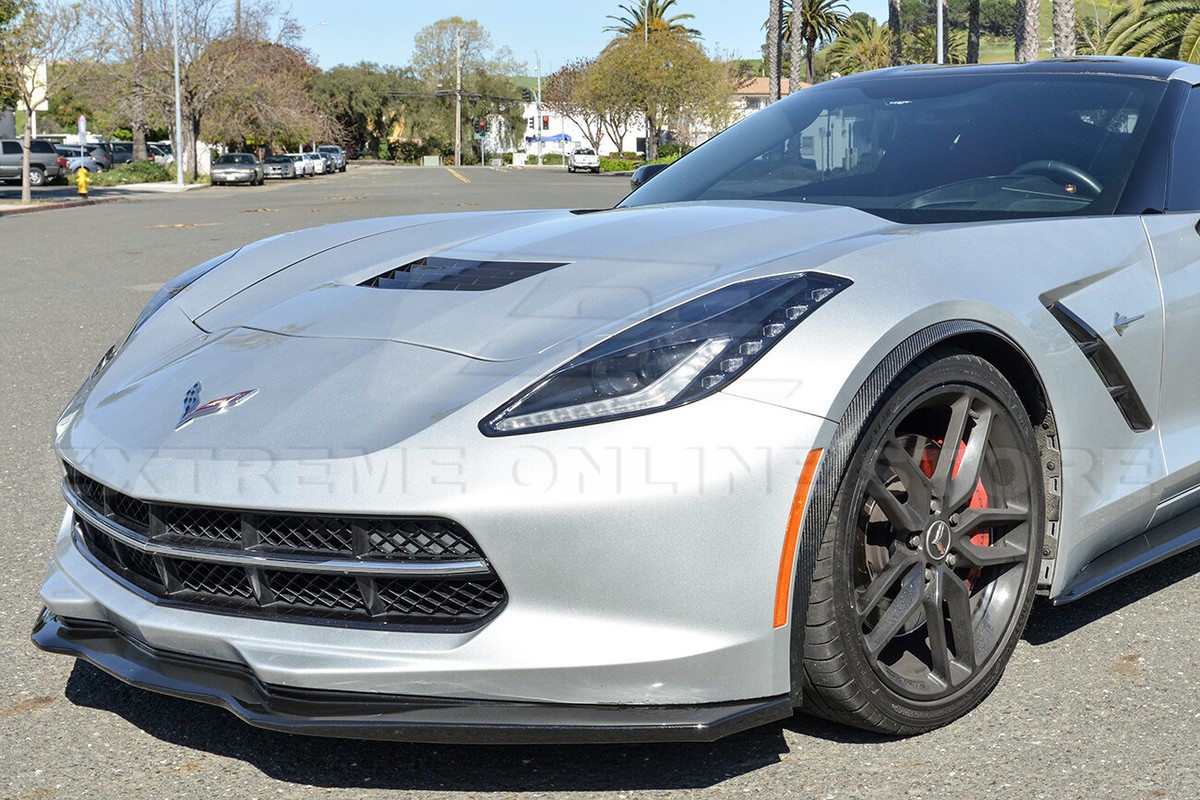 For 14-19 Corvette C7 | Z06 Stage 3.5 CARBON FLASH Front Spltter