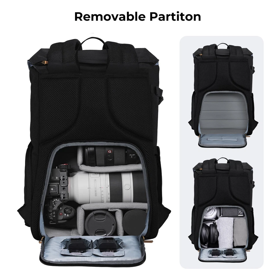 Mochila para cámara K&F Concept 20L para fotógrafos bolsa para trípode cámara réflex digital Foto 2 de 4