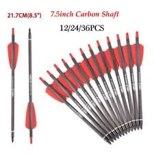12/24/36X7.5" Carbon Pistol Crossbow Bolts Arrows Steel Tips for COBRA System R9