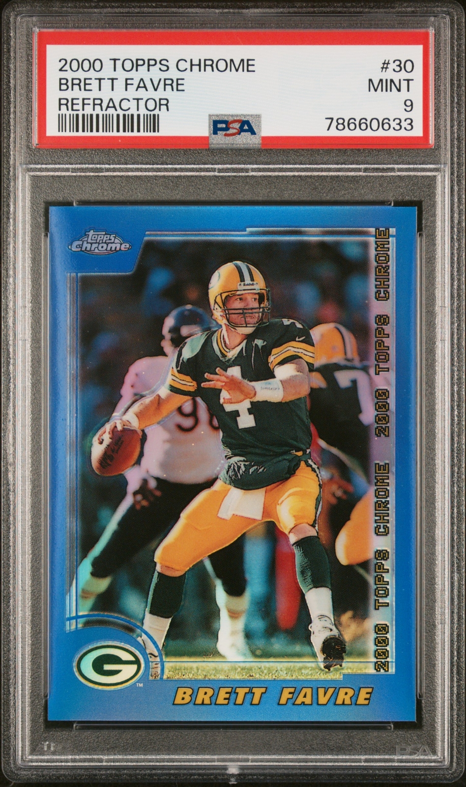 2000 TOPPS CHROME REFRACTOR #30 BRETT FAVRE PSA 9