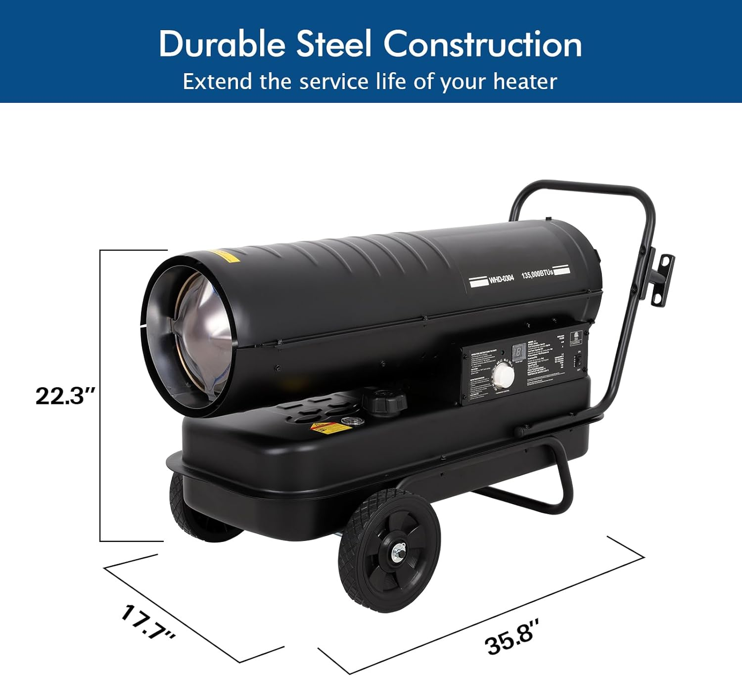 Hykolity 135,000 BTU Forced Air Kerosene Heater, Portable Torpedo Space