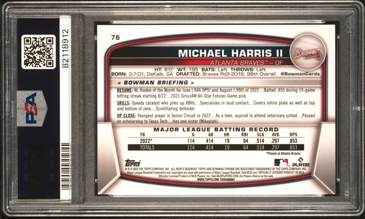2023 Bowman Michael Harris II /225 Aqua Mega Box Mojo Rookie