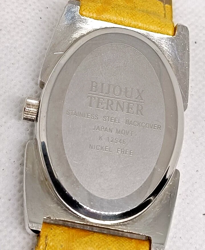 Reloj BIJOUX TERNER Damas Tono Plateado Pop Amarillo Correa - Funciona Foto 4 de 4