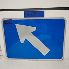 Authentic Traffic Road Street Sign 45 Degree Arrow Left 21" X 15" 12-293