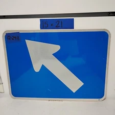 Authentic Traffic Road Street Sign 45 Degree Arrow Left 21" X 15" 12-293