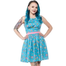 Sourpuss Sputnik Shift Skater Dress Rockabilly Tattoo Roller Derby Punk Clothing