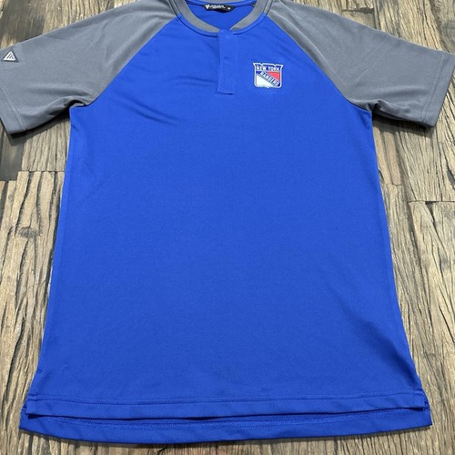 New York Rangers Shirt Small Lightweight Bleu Short Sleeve Level Wear NHL Hockey - Picture 2 of 8