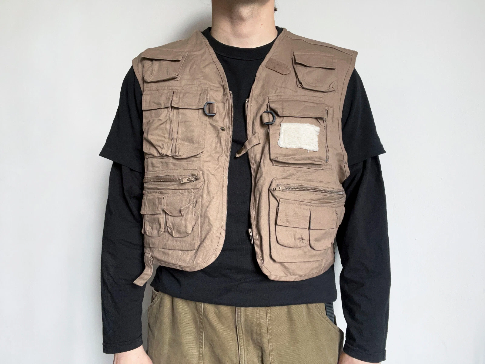 Vintage Berkley Beige Sand Tan Fishing Hunting Multipocket Gorp Vest Size XL