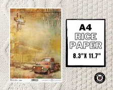 Rusty Truck | A4 Rice Paper | ITD Collection | Paper for Decoupage