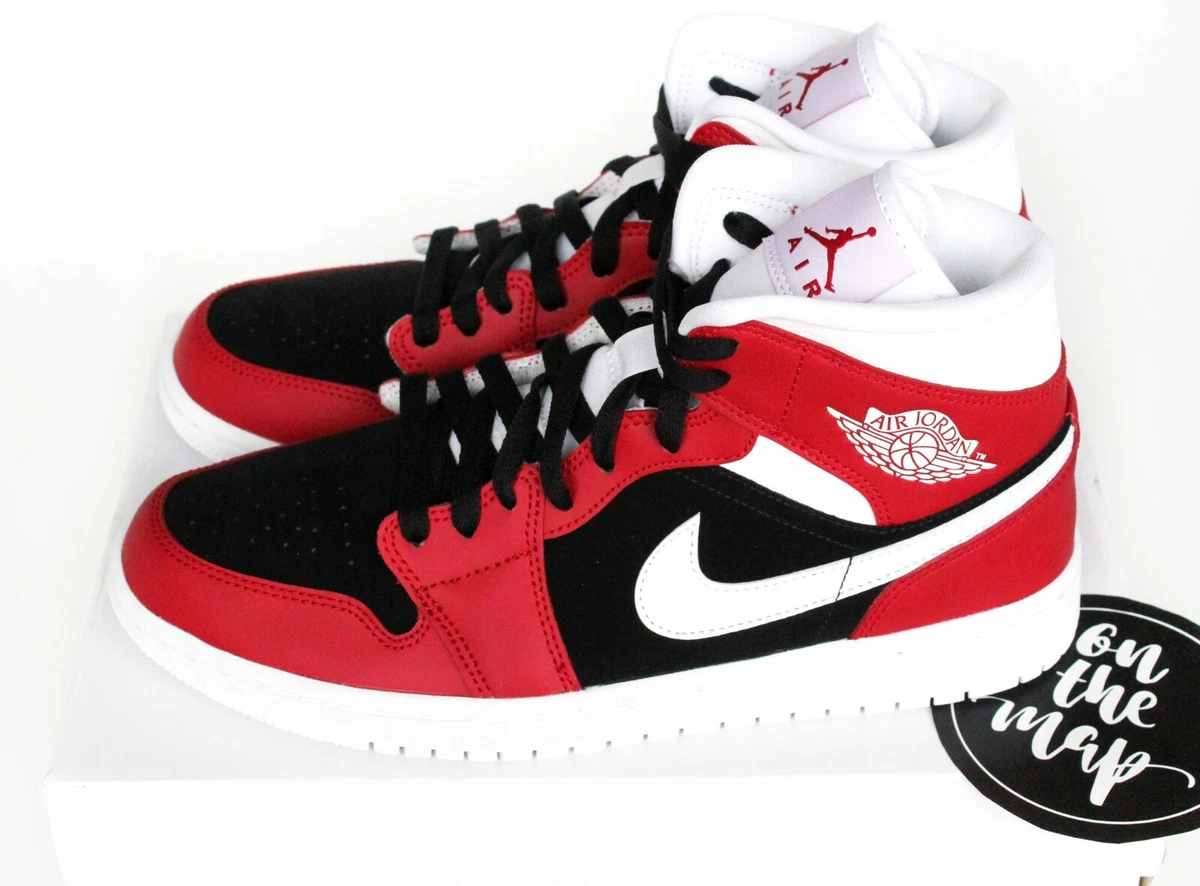 Nike Air Jordan 1 Retro Mid Gym Red White Black Bred UK 5 8 9 11 12 US | eBay