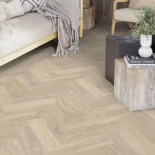 Herringbone Parquet Light Oak Sheet Vinyl Flooring.