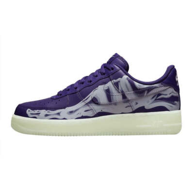Size 12.5 - Nike Air Force 1 Low '07 QS Purple Skeleton Halloween 2021