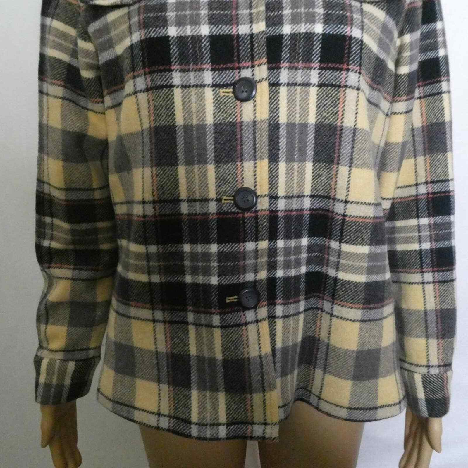 Pendleton Wool Plaid Flannel Jacket Coat Yellow B… - image 4