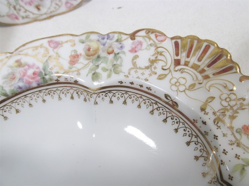 Antik Charles Ahrenfeldt Limoges Frankreich Set 11 Muschel Austernschalen Rosen Geschirr - Bild 3 von 8