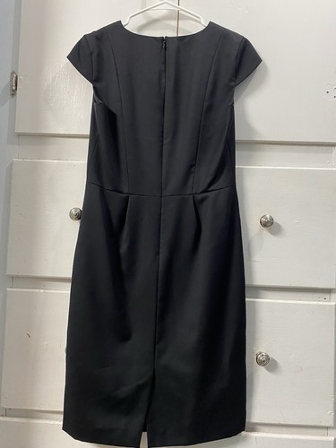 Abito donna Brooks Brothers taglia 4 nero misto lana seta manica corta scollo V - Foto 4 di 6