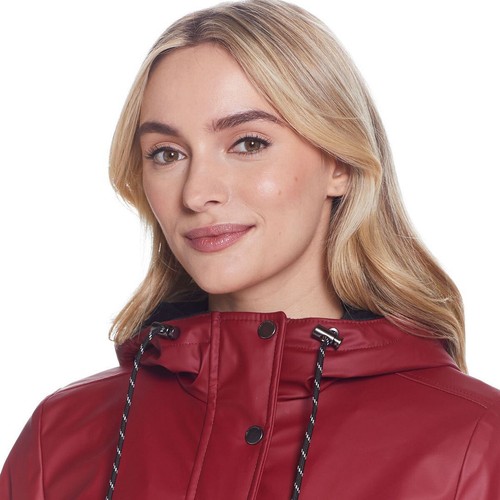 Chaqueta resbaladiza resistente a la intemperie para damas en rojo y grafito talla mediana - Imagen 14 de 22