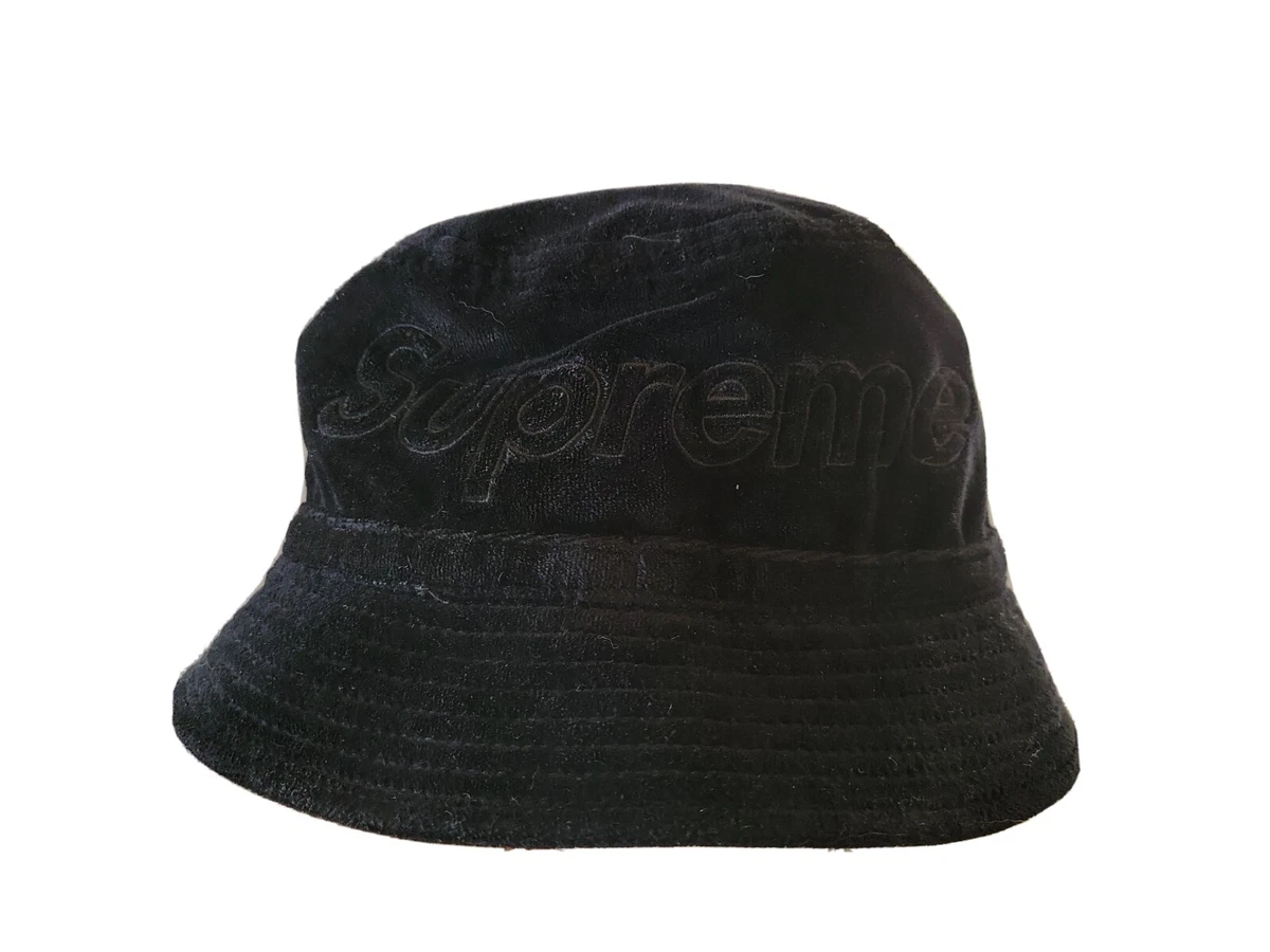 Supreme x Lacoste SS18 Black Velour Crusher Bucket Hat | eBay