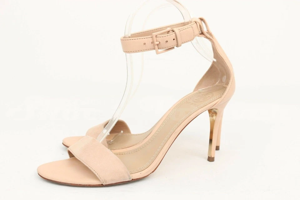 Sandalias de tacón alto con correa al tobillo de cuero rosa rubor Tory Burch para mujer talla 8 Foto 4 de 4