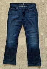 Pre-Owned 7 For All Mankind Bootcut Jeans Dark Wash Blue Size 31