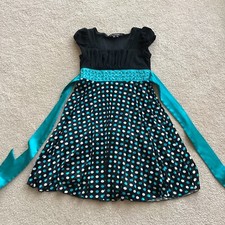 MY MICHELLE PARTY/ CASUAL DRESS, 7, BEADING AT FRONT WAIST, SASH, LINED, S SLEEV