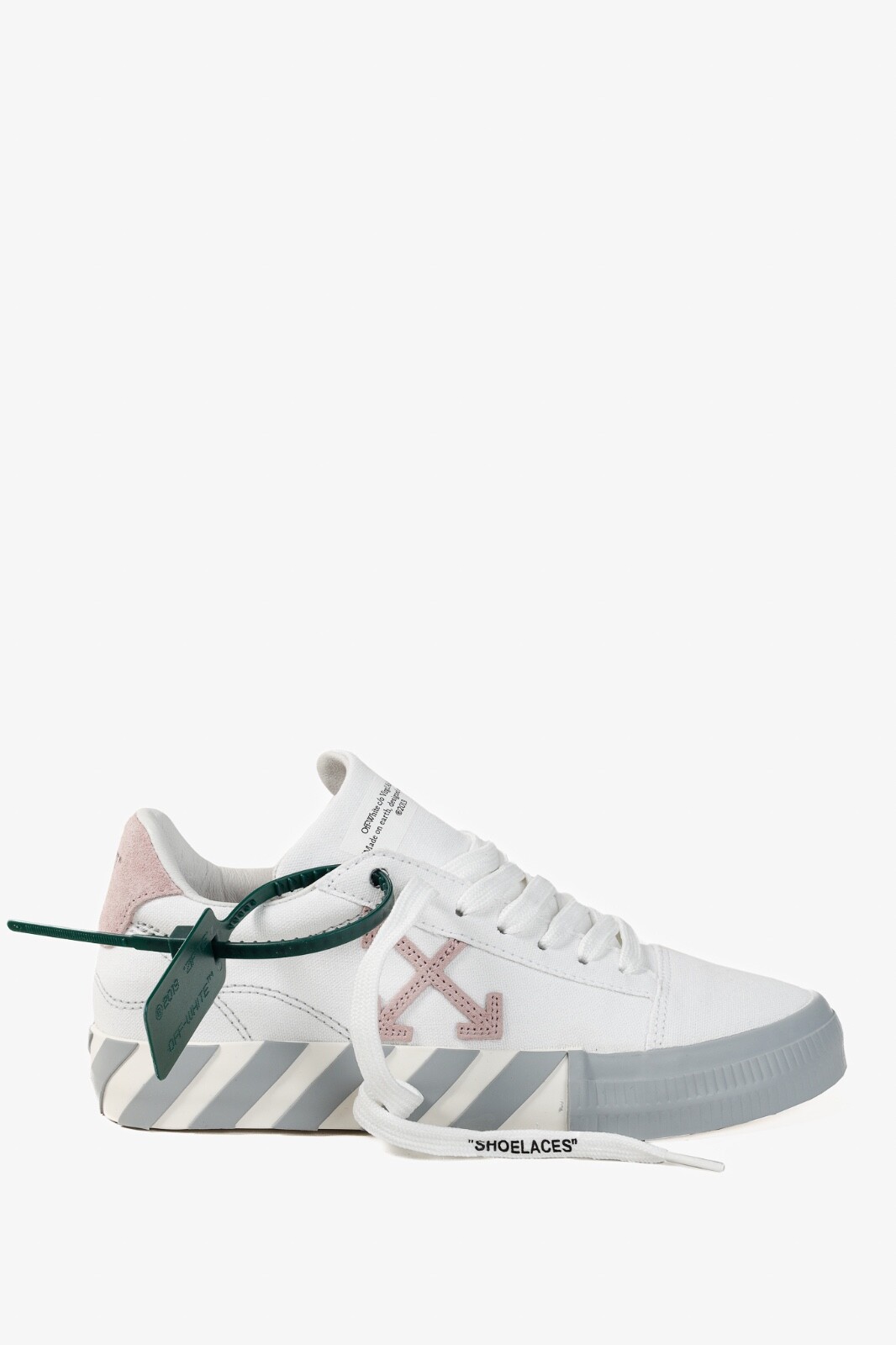 OFF-WHITE Low Vulcanized Canvas Low-Top Sneakers, Size 8.5