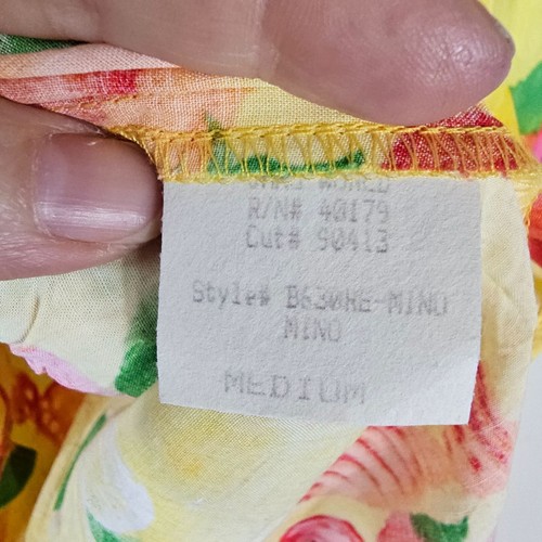 Jams World Boyz Hawaiian Shirt Sz M Yellow Floral Print Tropical Resortwear - Picture 5 of 10