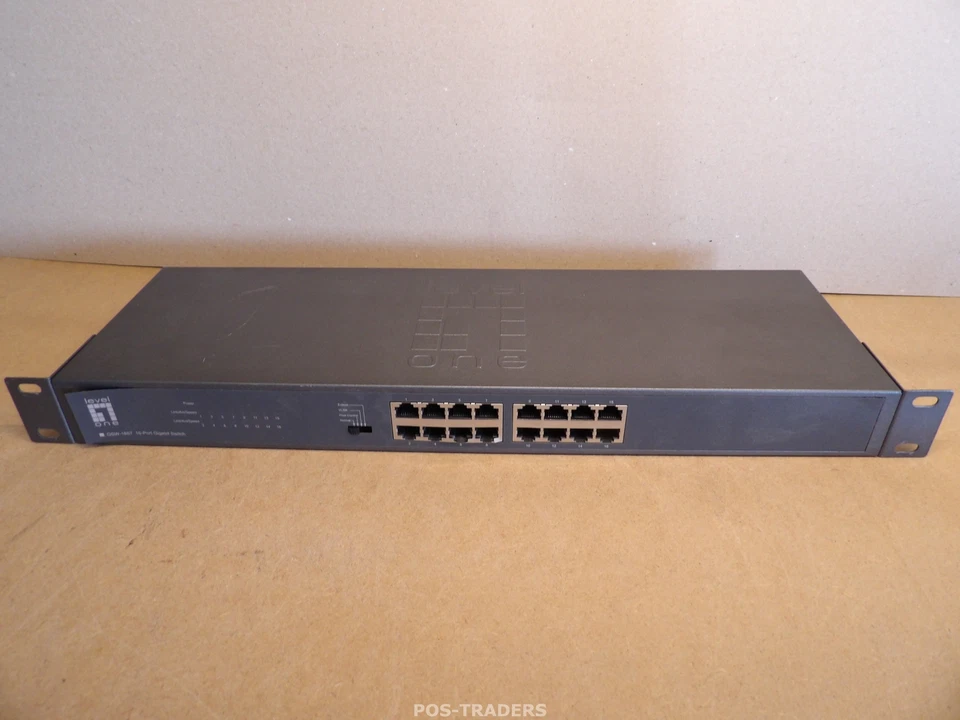 LEVEL ONE GSW-1657 16-Port RJ-45 Gigabit Network Switch INCL RACK MOUNT EARS