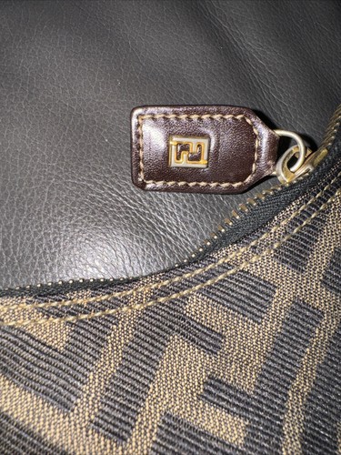 Authentic Vintage FENDI Chef Brown FF Zucca Logo Hobo Shoulder Bag Large - Picture 5 of 17