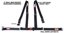 Four Point Seat Belt Race Harness Pull Down Lap Belts Roll Bar Mount Black Four Point Seat Belt Race Harness Pull Down Lap Belts Roll Bar Mount Black