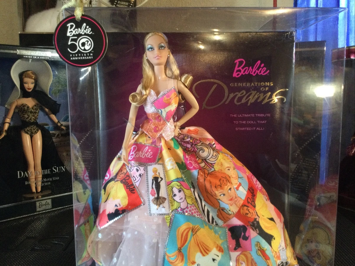 BARBIE 50TH ANNIVERSARY GENERATIONS OF DREAMS & NECKLACE *NEW*