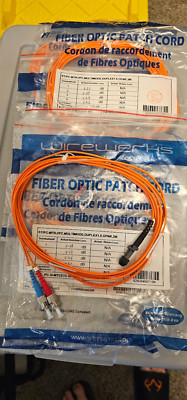 Wirewerks Duplex Fiber Optic Patch Cable - Lot of 5 - ST/PC-MTRJ/PC - 3 Meters