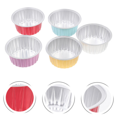 50 Pcs Aluminum Cupcake Liners Lids Aluminum Cupcake Liners