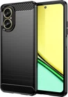 For REALME C67 4G CARBON FIBER PHONE CASE SHOCKPROOF HEAVY DUTY BLACK COVER C 67