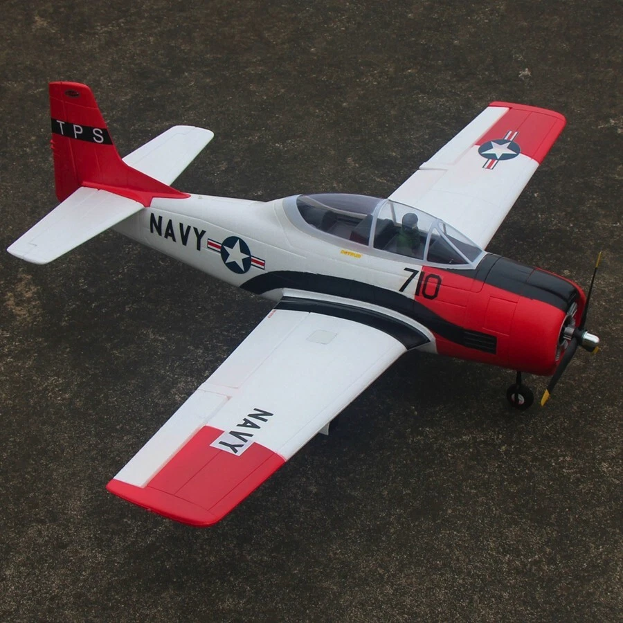 Dynam T-28 Trojan V2 Red 4S RC Warbird Plane 1300mm w/ Flaps - Image 2 of 4