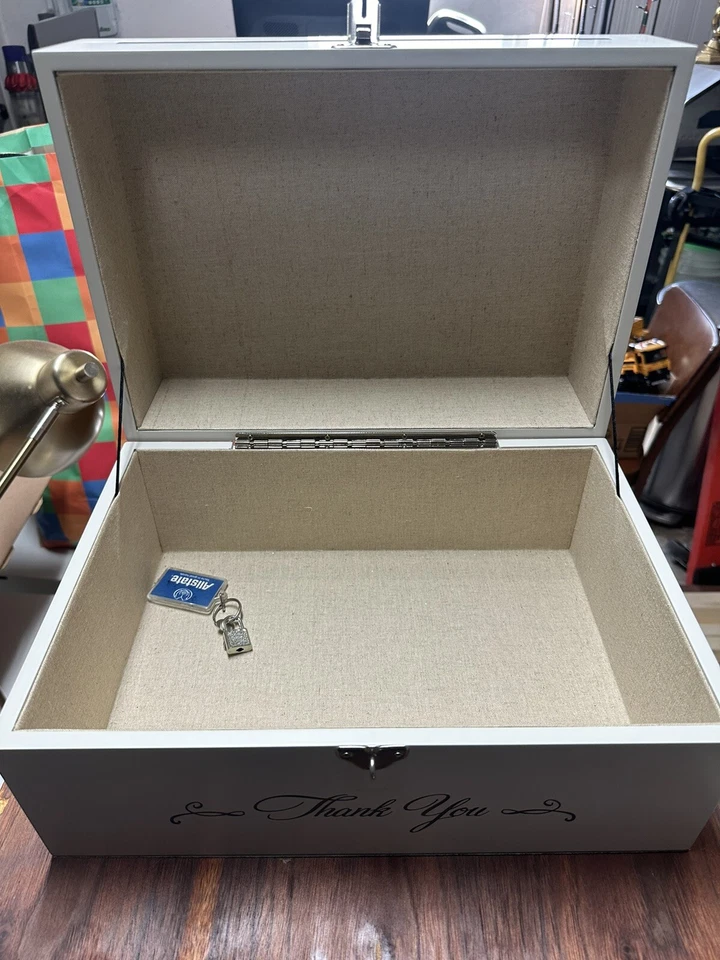 Свадебная белая коробка с благодарственными карточками с замком «Вещи помнят» - Изображение 3 из 4