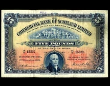 SCOTLAND 5 POUNDS 1929  £5  P-S- 328b  F-VF