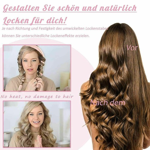Wiederverwendbare wärmelose Lockenstange Lockenwickler Stirnband lockiges Haarband weiche Rolle - Bild 6 von 17