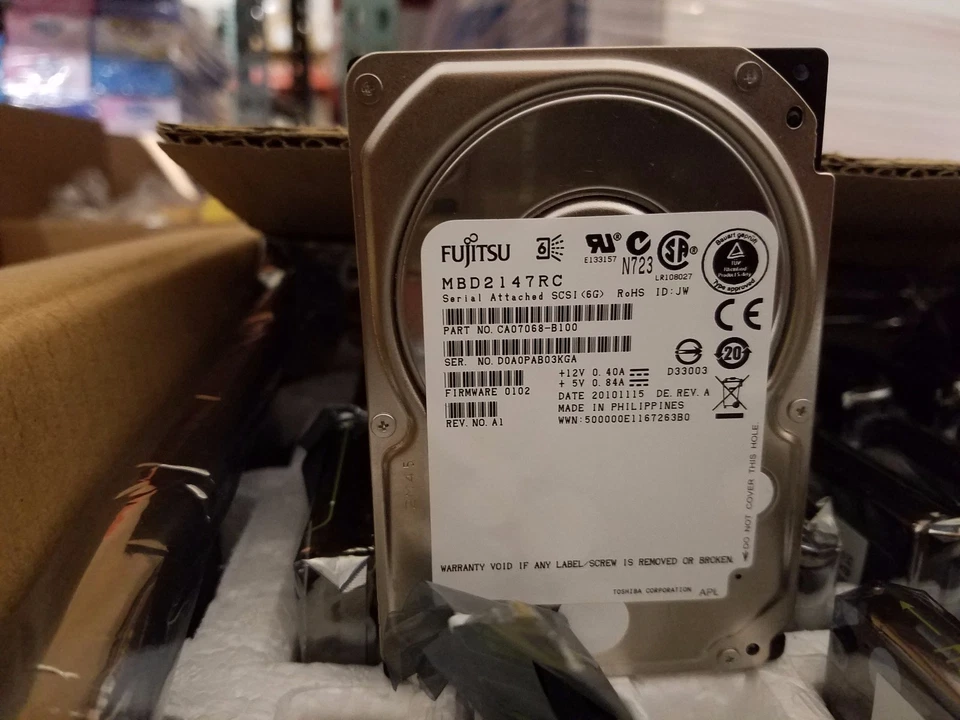 New Sealed Fujitsu 146GB 147GB 10K 2.5" SAS MBD2147RC Hard Disk Drive HDD - Image 3 of 4
