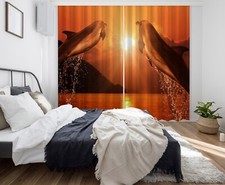 3D Sunshine Dolphin ZHUA442 Animal Photo Curtain Window Blockout Fabric Amy 2023