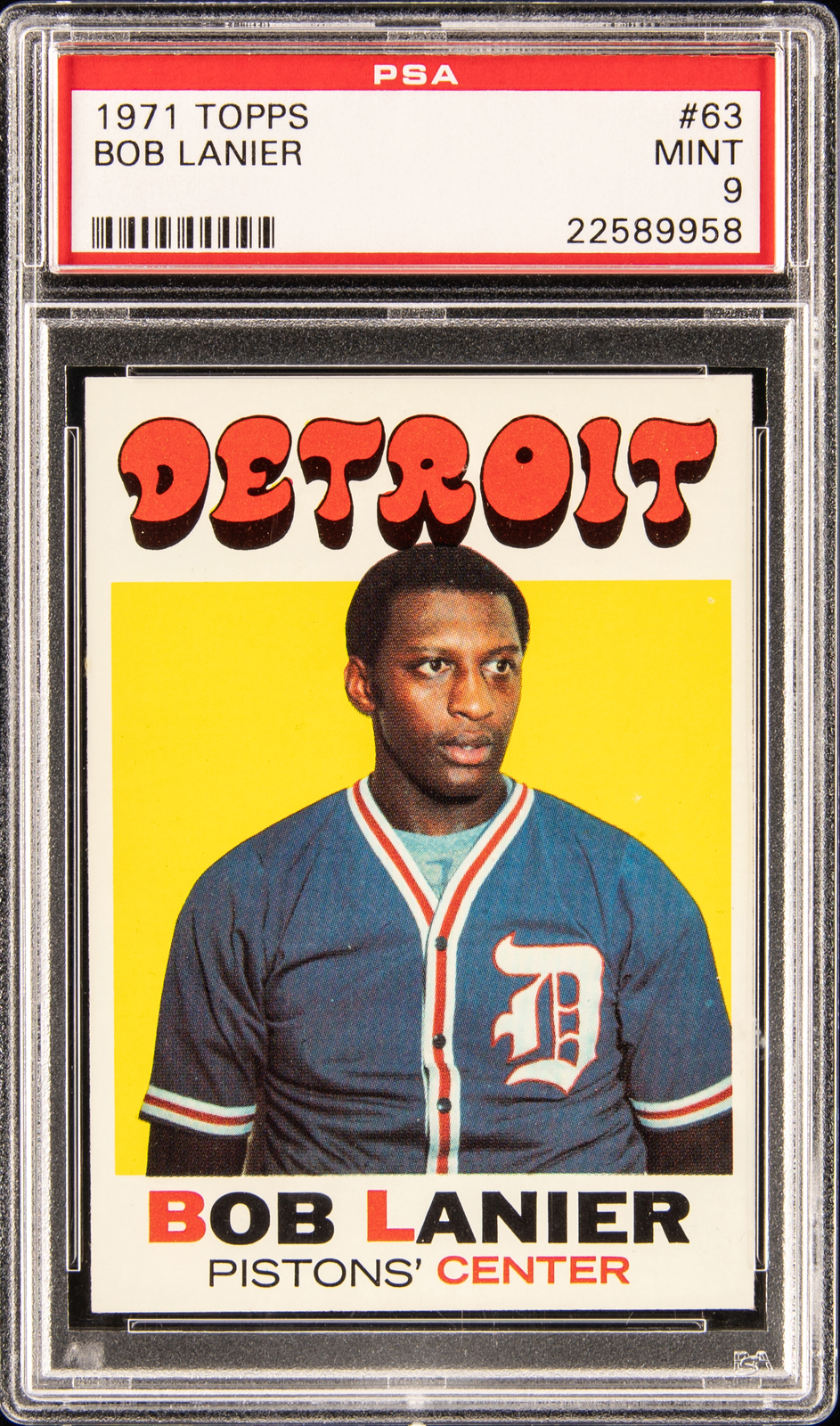 1971 TOPPS #63 BOB LANIER ROOKIE RC PSA 9