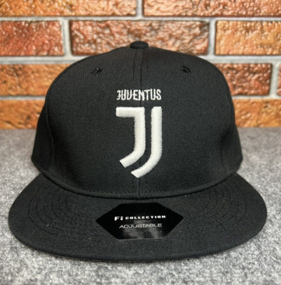 JUVENTUS Fi Collection Black Flat Bill Snapback Adjustable Hat Cap - New