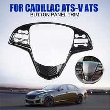 1x Button Panel Trim Carbon Fiber Steering Wheel For Cadillac ATS-V ATS 2013-19