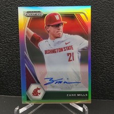2021 PRIZM DRAFT PICKS ZANE MILLS SILVER PRIZM AUTO ST LOUIS CARDINALS