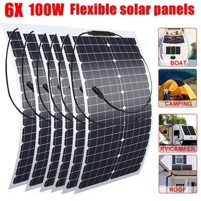 600W Solarpanel Flexibel Monokristallin 18V Solarmodul für Wohnmobil Auto Camp