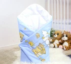 BABY SWADDLE WRAP NEWBORN BEDDING BLANKET COTTON Ladder blue