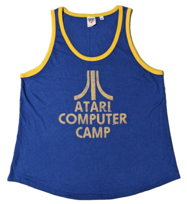 ATARI COMPUTER CAMP x JUNK FOOD Juniors XL Blue RETRO Tank Top NEW