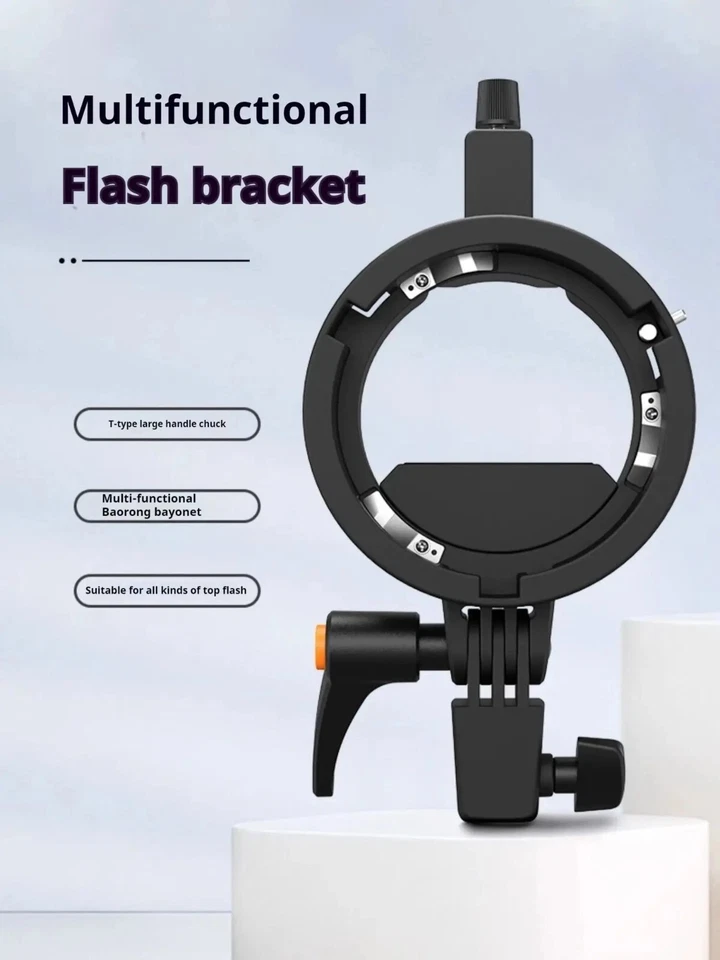 US TRIOPO TR-05B S-type Bracket Holder for Godox AD100 200 Pro V1 Pro V860 TT600 - Image 4 of 4
