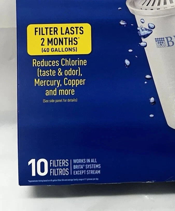 Brita Replacement Water Filters 10 Pack For ALL Brita Pour-Through Pitchers NIB - Image 3 of 3