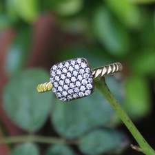 925 Sterling Silver Jewelry CZ Gemstone Gold Plated Anniversary Gift Ring Size 7