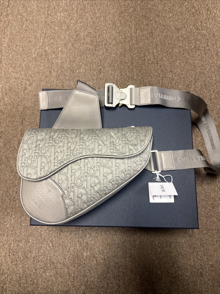 Dior x Stone Island Limited Edition Saddle Bag Gray Numbered 88 Brand New